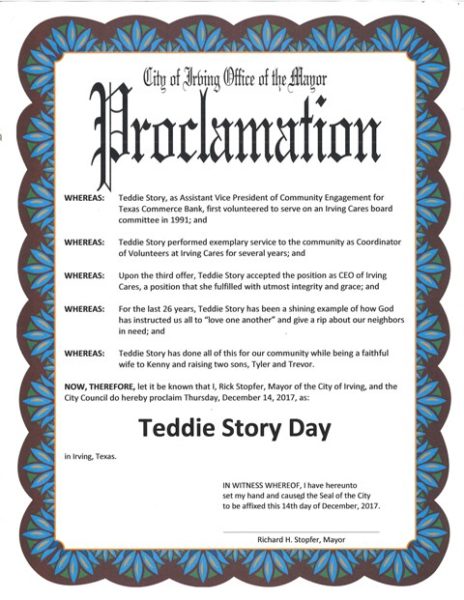 Teddie Story Day Proclamation